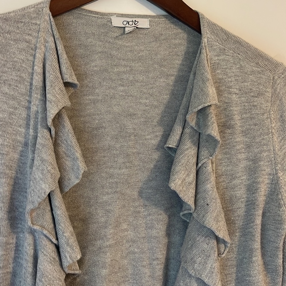 Cache Grey Ruffled Cardigan - Picture 3 of 3